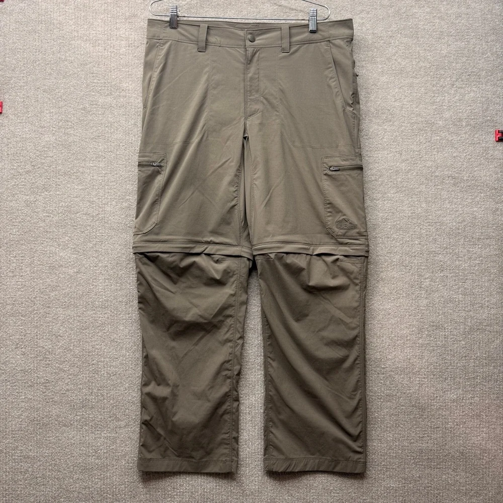 LL Bean Vista Camp Convertible Zip Off Hiking Pants Mens 35x30 Brown 506423